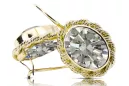 14K Yellow gold Zircon Earrings Vintage Jewlery vec007y
